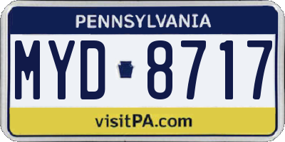 PA license plate MYD8717