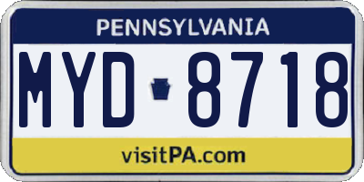 PA license plate MYD8718