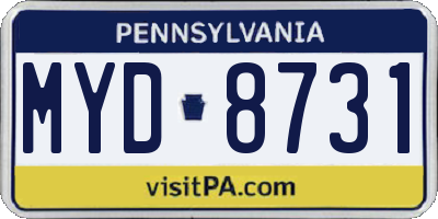 PA license plate MYD8731