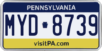 PA license plate MYD8739