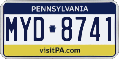 PA license plate MYD8741