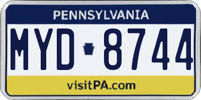 PA license plate MYD8744