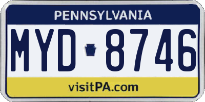 PA license plate MYD8746