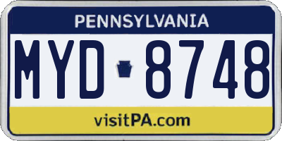 PA license plate MYD8748