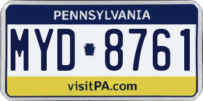 PA license plate MYD8761