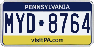 PA license plate MYD8764
