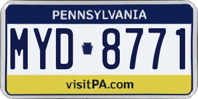 PA license plate MYD8771