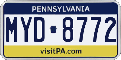 PA license plate MYD8772