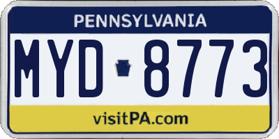 PA license plate MYD8773
