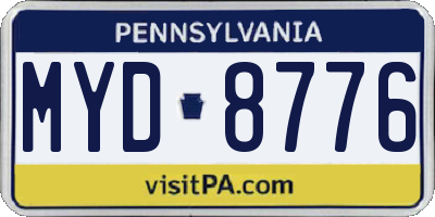 PA license plate MYD8776