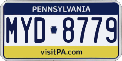 PA license plate MYD8779