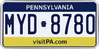 PA license plate MYD8780