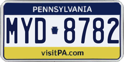 PA license plate MYD8782