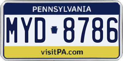 PA license plate MYD8786