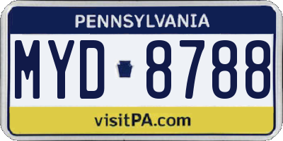 PA license plate MYD8788