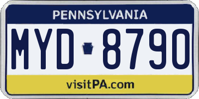 PA license plate MYD8790