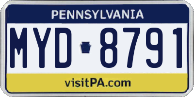PA license plate MYD8791