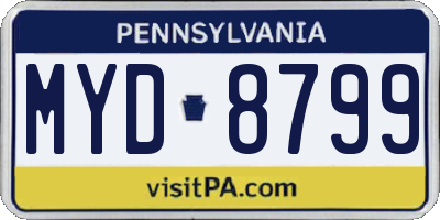 PA license plate MYD8799