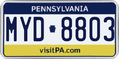 PA license plate MYD8803