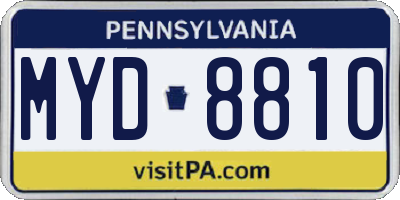 PA license plate MYD8810