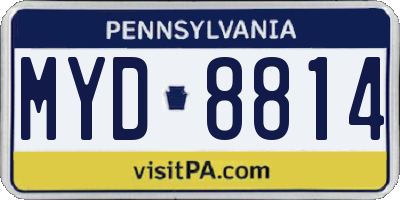 PA license plate MYD8814