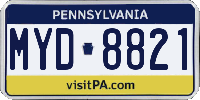 PA license plate MYD8821