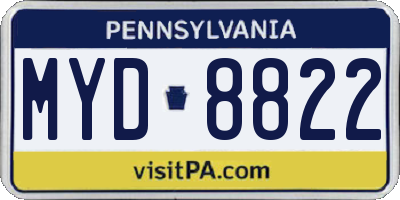 PA license plate MYD8822
