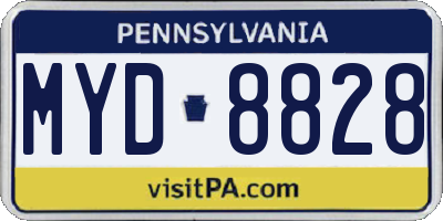 PA license plate MYD8828