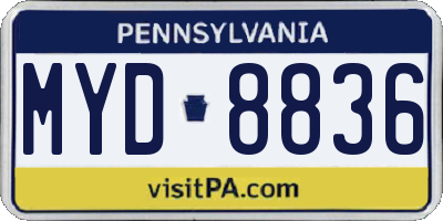 PA license plate MYD8836