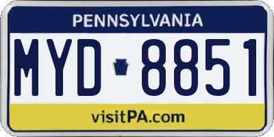 PA license plate MYD8851