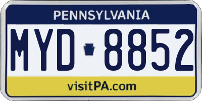 PA license plate MYD8852