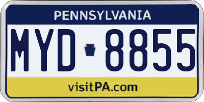 PA license plate MYD8855