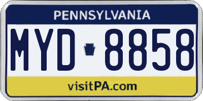 PA license plate MYD8858