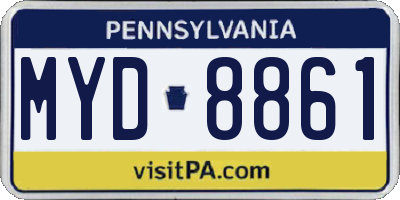 PA license plate MYD8861