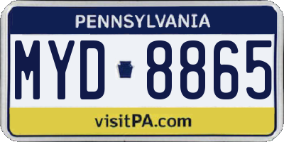 PA license plate MYD8865