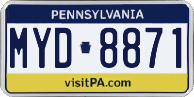 PA license plate MYD8871