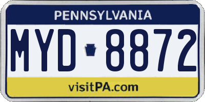 PA license plate MYD8872