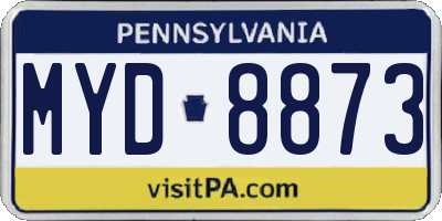 PA license plate MYD8873