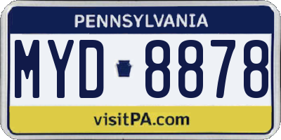 PA license plate MYD8878