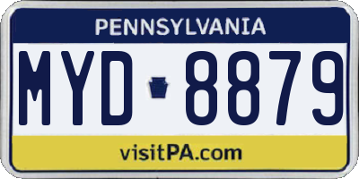 PA license plate MYD8879