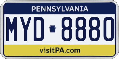 PA license plate MYD8880