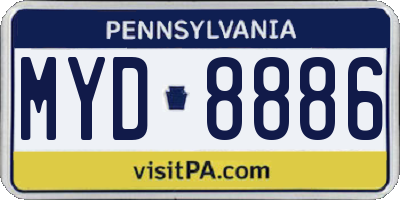 PA license plate MYD8886