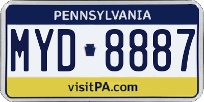 PA license plate MYD8887