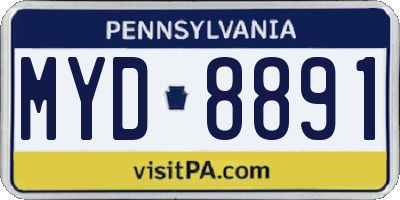 PA license plate MYD8891
