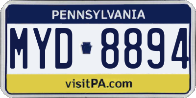 PA license plate MYD8894