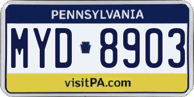 PA license plate MYD8903