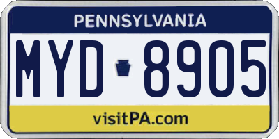 PA license plate MYD8905