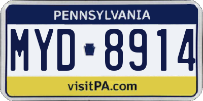 PA license plate MYD8914