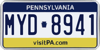 PA license plate MYD8941