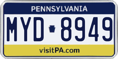PA license plate MYD8949